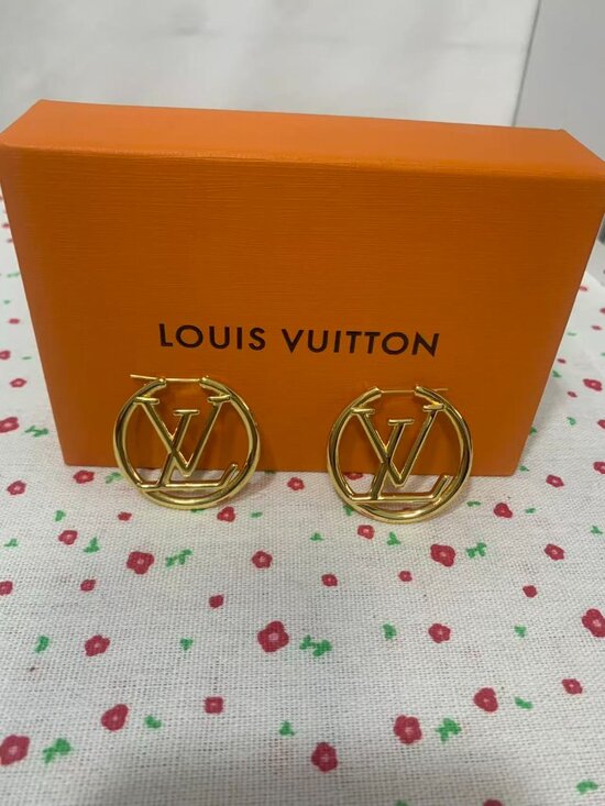 Louis Vuitton Gold Monogram Earrings